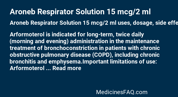 Aroneb Respirator Solution 15 mcg/2 ml