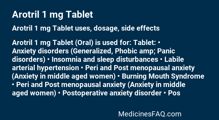 Arotril 1 mg Tablet