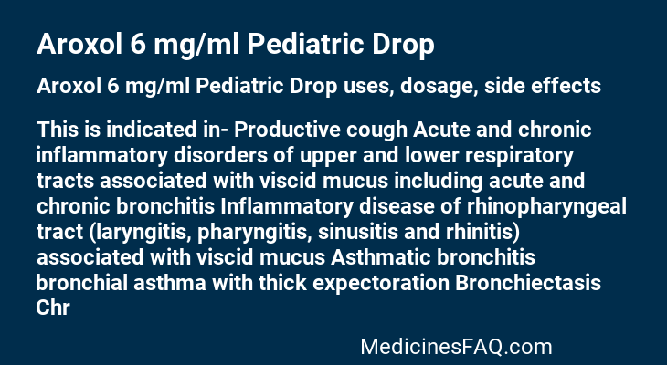 Aroxol 6 mg/ml Pediatric Drop