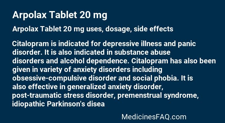 Arpolax Tablet 20 mg