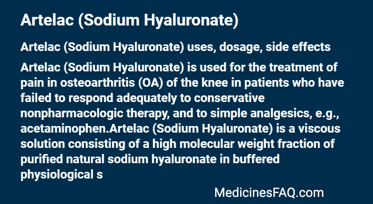 Artelac (Sodium Hyaluronate)