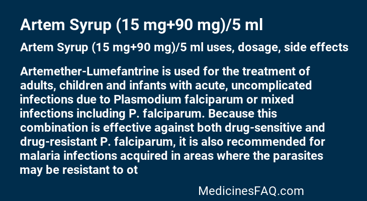 Artem Syrup (15 mg+90 mg)/5 ml