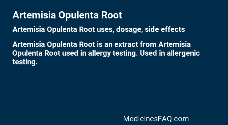 Artemisia Opulenta Root