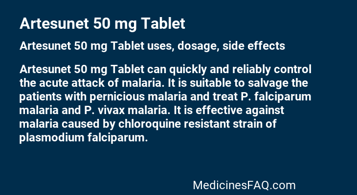 Artesunet 50 mg Tablet