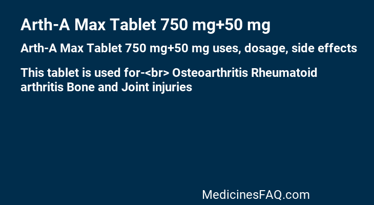 Arth-A Max Tablet 750 mg+50 mg