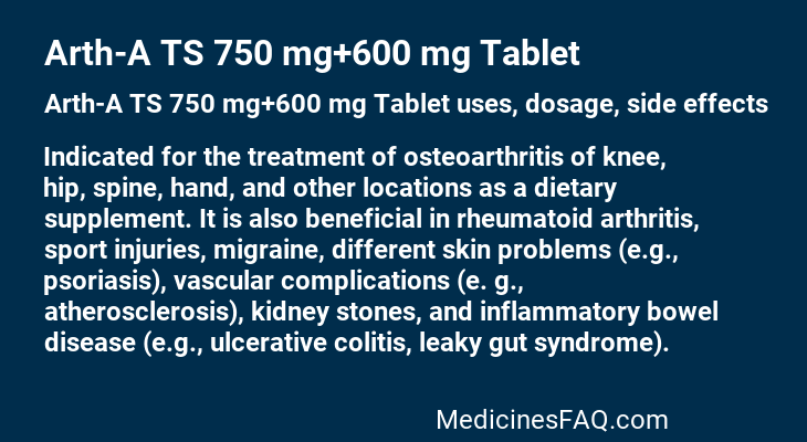 Arth-A TS 750 mg+600 mg Tablet