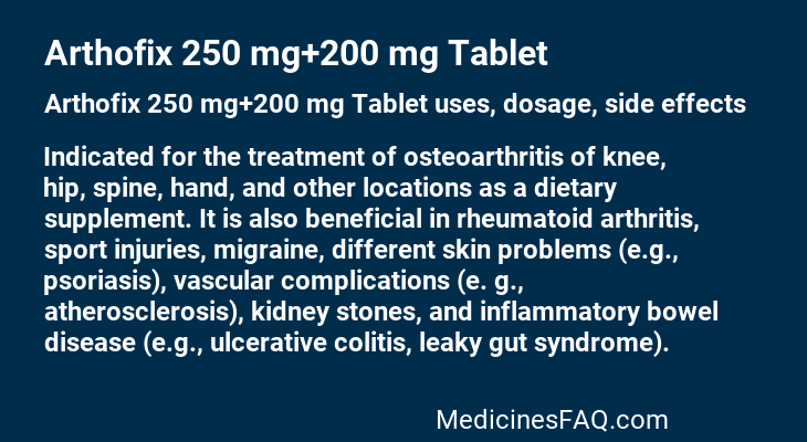 Arthofix 250 mg+200 mg Tablet