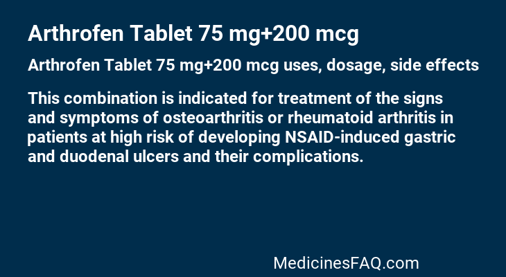 Arthrofen Tablet 75 mg+200 mcg