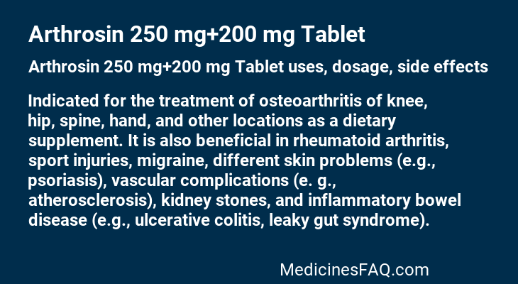 Arthrosin 250 mg+200 mg Tablet