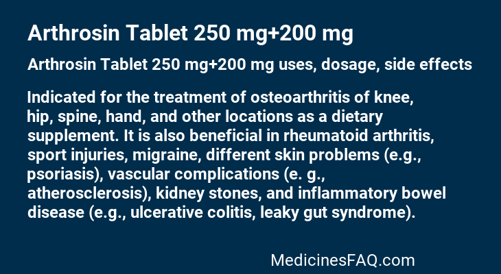 Arthrosin Tablet 250 mg+200 mg