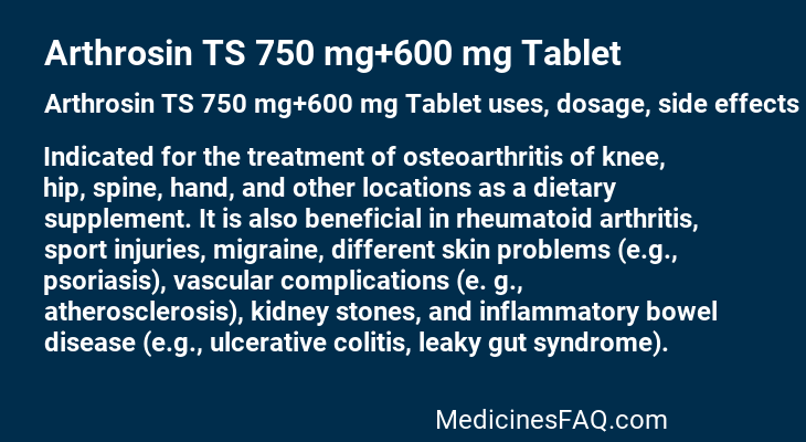 Arthrosin TS 750 mg+600 mg Tablet