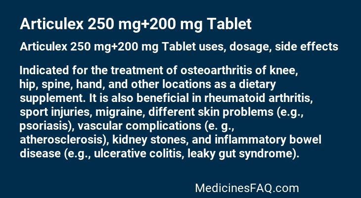 Articulex 250 mg+200 mg Tablet