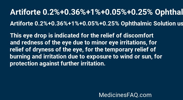 Artiforte 0.2%+0.36%+1%+0.05%+0.25% Ophthalmic Solution