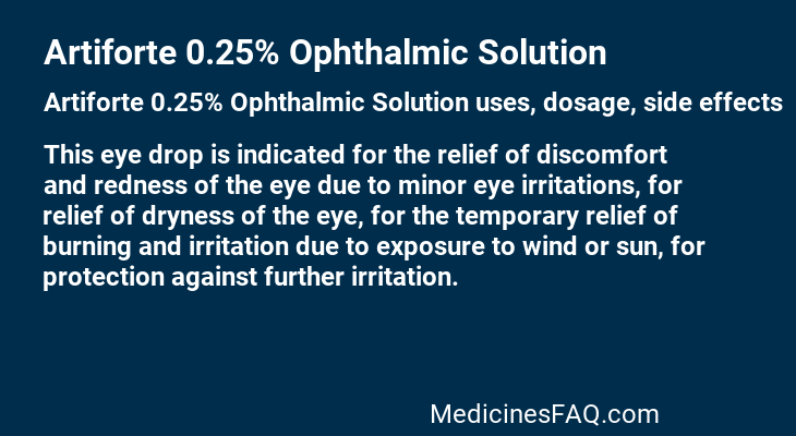 Artiforte 0.25% Ophthalmic Solution