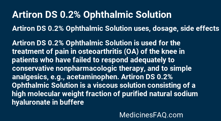 Artiron DS 0.2% Ophthalmic Solution