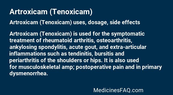Artroxicam (Tenoxicam)