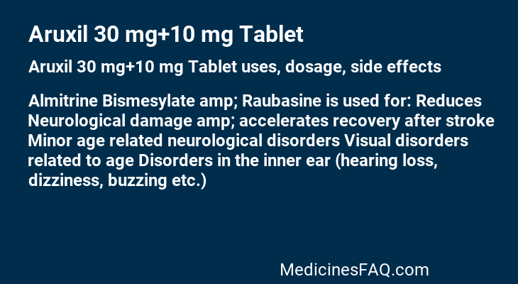 Aruxil 30 mg+10 mg Tablet