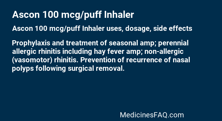 Ascon 100 mcg/puff Inhaler