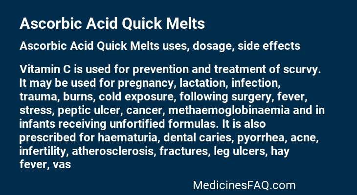 Ascorbic Acid Quick Melts