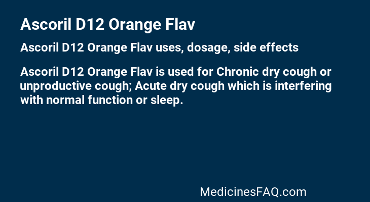 Ascoril D12 Orange Flav