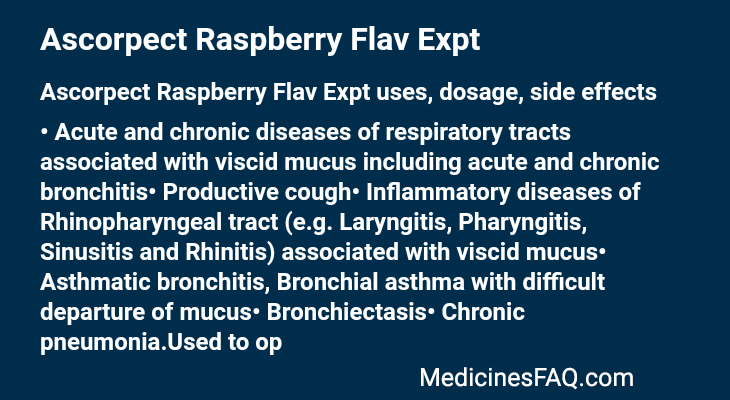 Ascorpect Raspberry Flav Expt