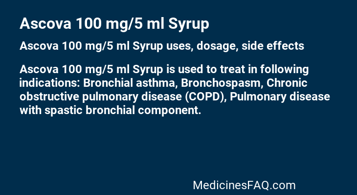 Ascova 100 mg/5 ml Syrup