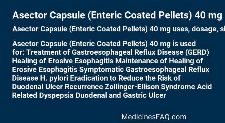 Asector Capsule (Enteric Coated Pellets) 40 mg