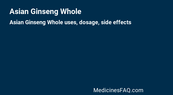 Asian Ginseng Whole