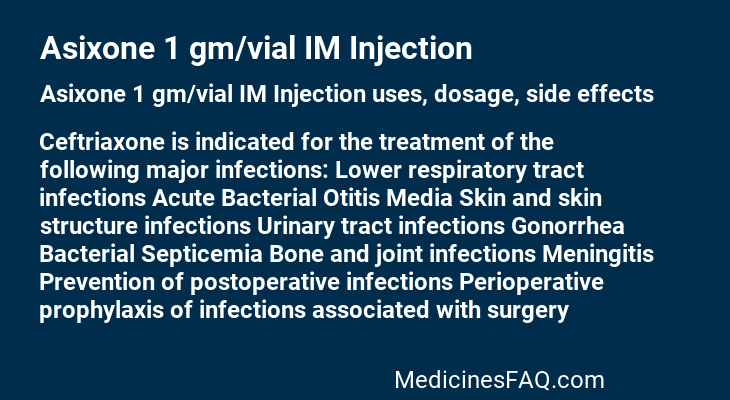 Asixone 1 gm/vial IM Injection