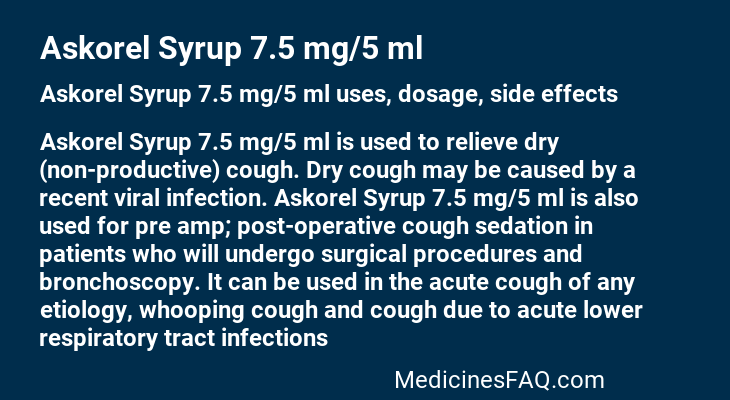 Askorel Syrup 7.5 mg/5 ml