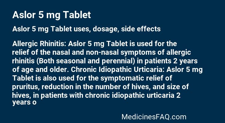 Aslor 5 mg Tablet