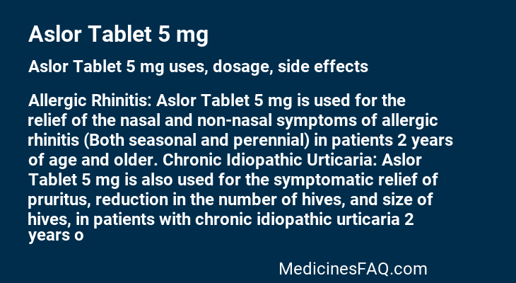 Aslor Tablet 5 mg