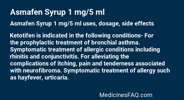 Asmafen Syrup 1 mg/5 ml