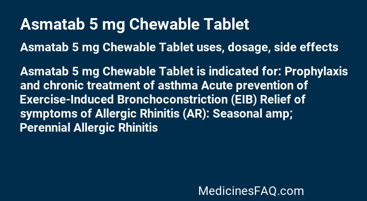 Asmatab 5 mg Chewable Tablet