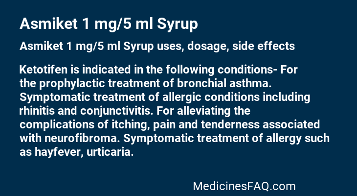 Asmiket 1 mg/5 ml Syrup