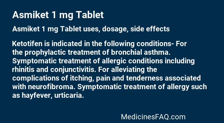 Asmiket 1 mg Tablet