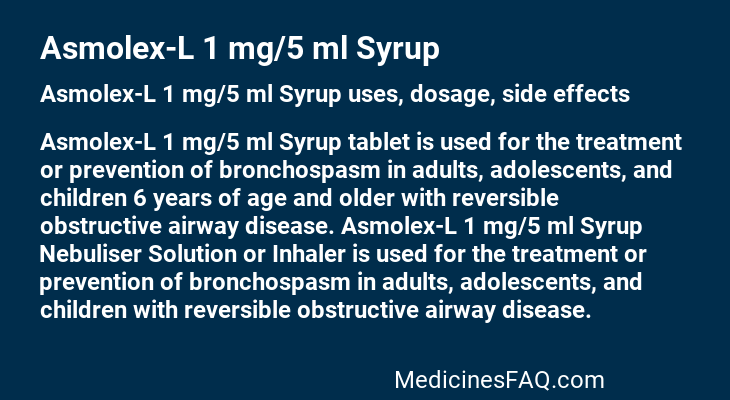 Asmolex-L 1 mg/5 ml Syrup