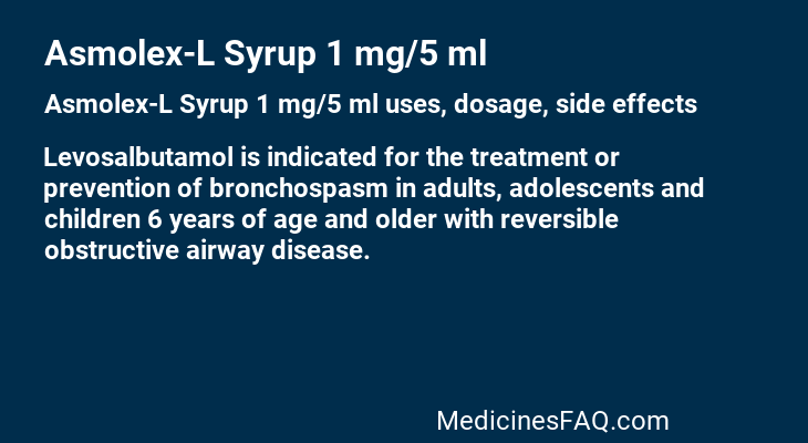 Asmolex-L Syrup 1 mg/5 ml