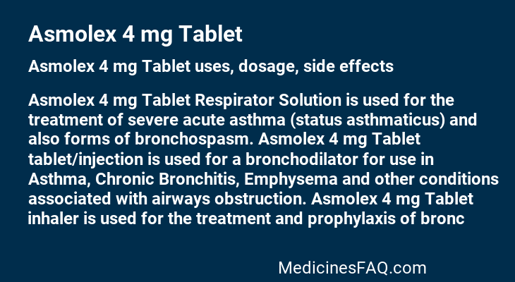 Asmolex 4 mg Tablet