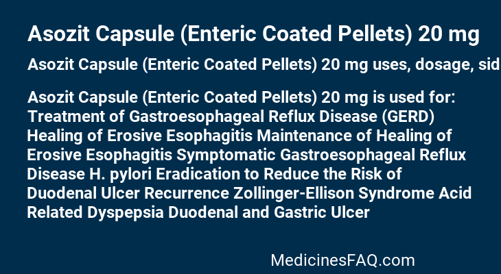 Asozit Capsule (Enteric Coated Pellets) 20 mg