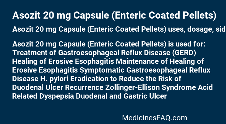 Asozit 20 mg Capsule (Enteric Coated Pellets)