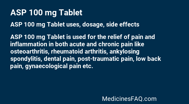 ASP 100 mg Tablet