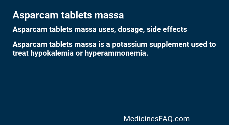 Asparcam tablets massa
