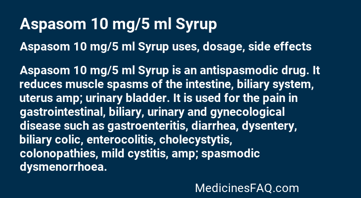 Aspasom 10 mg/5 ml Syrup