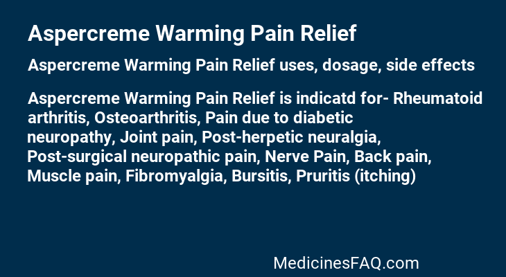 Aspercreme Warming Pain Relief