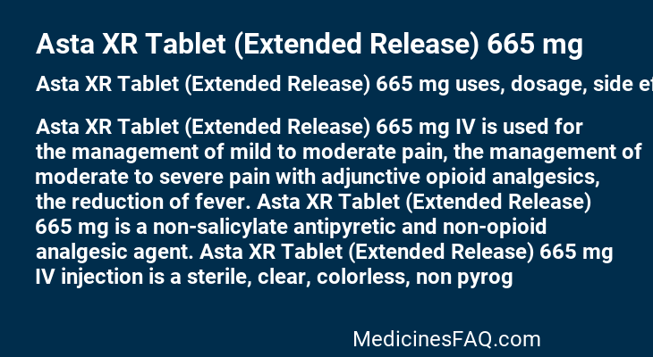 Asta XR Tablet (Extended Release) 665 mg