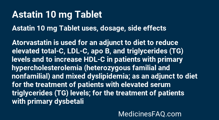 Astatin 10 mg Tablet