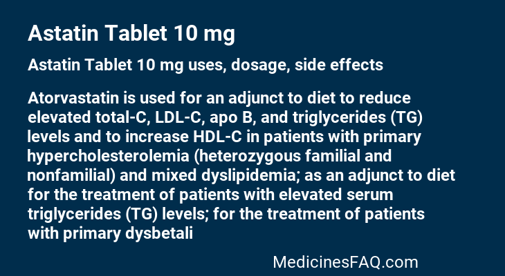 Astatin Tablet 10 mg