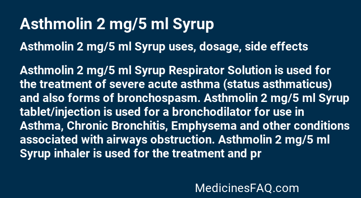 Asthmolin 2 mg/5 ml Syrup