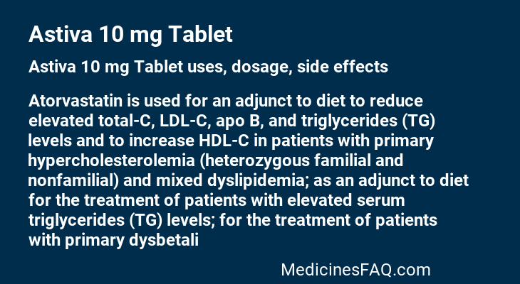 Astiva 10 mg Tablet